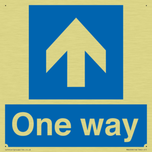 One way with up directional arrow